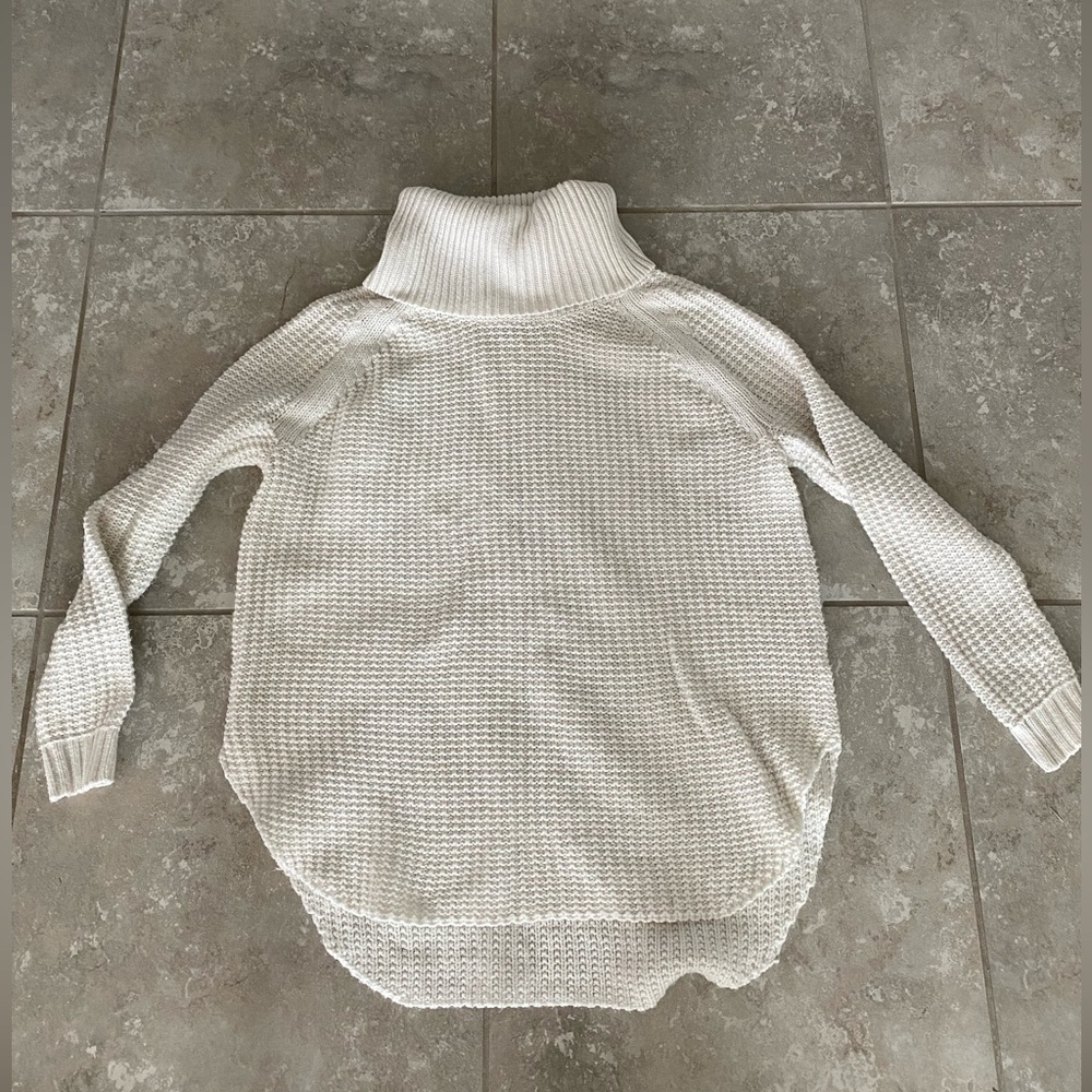 Cozy White Knit Turtleneck Sweater